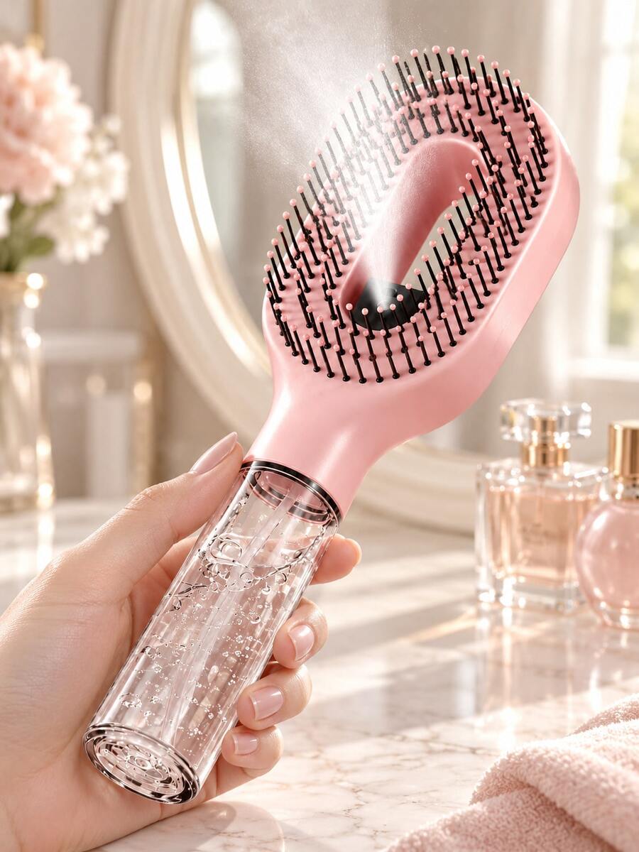 2-In-1 Spray Hair Comb, Built-In Water Spray Function, Suitable For Wet And Dry Hair, Suitable For Women With Curly/Coarse Hair, Suitable For Curly, Straight, Wavy Hair, Moisturizing Hair Comb, Curly Hair Comb, Hair Accessories, Back To School Travel Essentials