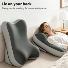 Adjustable & Detachable Ergonomic Memory Foam Wedge Pillow, Inclined Leg Support Cushion, Multi-Functional Backrest Pillow, Suitable For Bed, Sofa, Reading, Travel, Bedroom - Grey - View 3