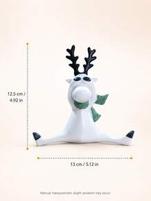 Fun Christmas Reindeer Sculpture, Cute Humorous Deer Statue With Green Scarf, Modern Christmas Tabletop Decor, Suitable For Mantel, Shelf, Living Room, Office, Winter Holiday Decoration, Christmas Gift - Selected Items - View 14