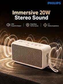 PHILIPS TAS2130 Retro Bluetooth Speaker Desktop Speaker Loud Home Living Room Surround Sound Computer Small Speaker Portable Wireless Subwoofer Birthday Back To School Gift For Men And Women Multiple Colors Available - View 7