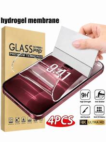 4pcs 8K High Definition Hydrogel Screen Protector Film, Compatible With IPhone Duo, 18ProMax, 17 16 15 14 13 12 11 Pro Max, Soft Film Screen Protector - Clear - View 7