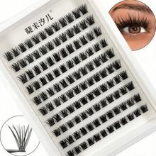 Natural Eyelash Clusters, Fine Eyelash Clusters, Cat Eye Clusters, Natural Eyelash Extension Effect 10-16mm Pre-Set Eyelash Map, Single Eyelash Clusters, Eyelash Clusters - D - View 4