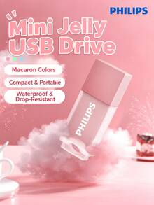 PHILIPS Flash drive 10UA-BU, transmisi kecepatan tinggi USB 2.0, casing silikon warna macaron, flash drive USB untuk penyimpanan file kantor. - View 3