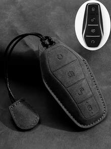Applicable To BYD Car Key Cover, Suede Key Cover, Full Coverage Key Cover, Wear-Resistant Key Cover, Suitable For Seagull, Dolphin, EV, Song Pro, Yuan, Qin Plus, Tang DMI, New Men's Car Accessories - Suede - View 4