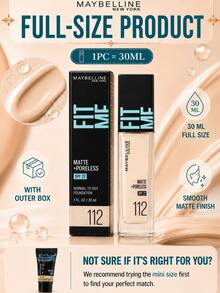 Maybelline 美寶琳 Soft Matte 防曬粉底液 #112，5/30ml，長效滋養，3合1，無妝感，霧面無瑕妝效，適合油性肌膚 - 美寶蓮FITME粉底液 柔霧版112 - 查看 6