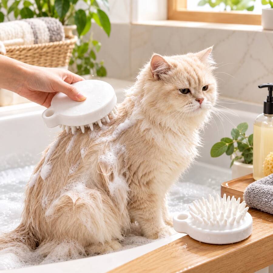 Cat & Dog Bath Brush, Cat Massage Brush, Gentle Pet Brush, Massage Bath Brush, Multi-Function Massage Comb & Cleaning Tool, Massage Comb - Massage Comb Teeth, Suitable For Dogs And Cats, Cat & Dog Grooming Tool, Pet Safety Tool, Pet Supplies - View 1