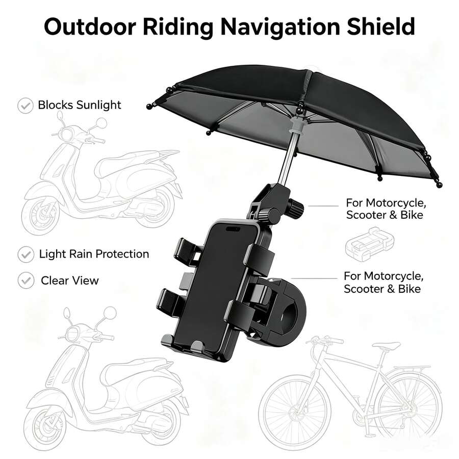 Cycling Phone Holder, Electric Scooter Motorcycle Bicycle Mount, Umbrella Navigation Phone Holder - Motorcycle Accessories - View 1