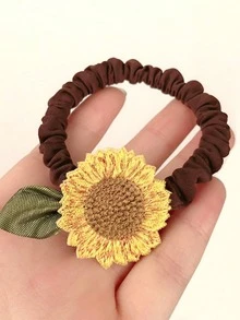 2pcs Sunflower Hair Ties & Hair Clips, Premium Hair Accessories For Women - Hair Tie + Hair Clip - View 7