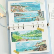 24pcs, Four Seasons Landscape Theme Sticker Book, Vibrant Colors And Exquisite Illustrations, Multi-Functional Scrapbook Stickers For Decoration, Art Journal, Card Making, Handmade DIY Stickers, Holiday Gift - Sticker - View 1