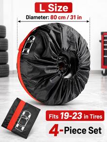 4pcs Oxford Fabric Tire Covers, Waterproof Dustproof Full-Cover Wheel Storage Protectors, Spare Tire Cover Options For 13-23 Inch Tires, Protective Accessories For Compatible Tire Sizes - Tire Cover - View 7