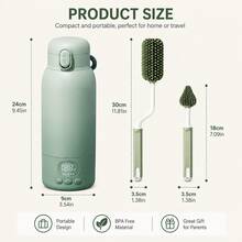 YKV Portable Water & Milk Warmer With Digital LCD Display, Battery Powered, Fast Heating, Suitable For Travel, Includes Silicone Cleaning Brush - Baby Bottle Warmer & Hygiene Cleaning Set - H103 - View 6