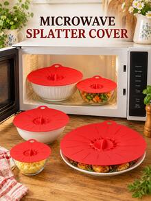 5pcs Silicone Bowl Lids, Microwave Reusable Covers, Multiple Sizes, Suction Seal Silicone Lids Suitable For Bowls, Cups, Plates, Pots And Pans, Prevent Food Splatter During Microwave And Stove Cooking. Kitchen Utensils, Kitchen Accessories. - Multicolor - View 6