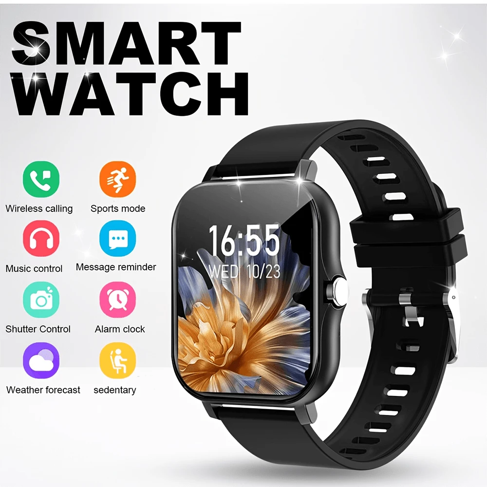 QAGSFLC [Smart Watch]1.83-Inch Full Touch Screen Smartwatch, Supports Wireless Calling/Answering, Compatible With Android/IOS Systems, Features Fitness Activity Tracking, Multiple Sports Modes, Can Track Steps And Distance, Supports Music Control, Ideal Gift For Men Or Women