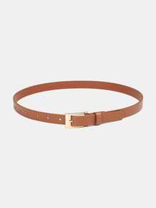 1pc/3pcs Solid Color Casual PU(Polyurethane) Women's Belt Suitable For Daily Use With Rectangular Buckle - A - View 7