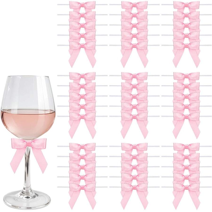 20/100 Pieces Of Mini Pink Bow, 2.5-Inch Pre Made Twisted Craft Bow ...