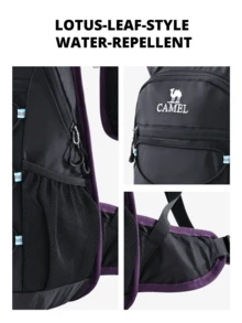CAMEL CROWN Lightweight Outdoor Backpack, Portable Hiking Backpack, Suitable For Hiking, Trekking, Travel And Sports - Purple Ink Black - View 4