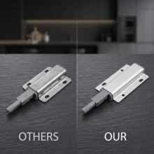 1/4/8pcs Push-To-Open Magnetic Cabinet Door Pop-Out Spring, Single/Double Head Multi-Specification Black/White/Beige Multi-Color Options, ABS Thickened Material Strong Magnetic Adsorption, One-Press Open No Handle Required, Cabinet/Wardrobe Door Invisible Opening Hardware Accessories - Push-to-open Cabinet Door Spring - View 3