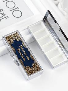 "Poisons And Antidotes" Printed Pill Box, Vintage European Style Pill Dispenser, Portable Pill Dispenser, Precise 1-2 Pill Dispenser, Convenient Medication Storage Box, Easy-To-Use Design, Plastic Material, Portable Travel Pill Box, Dispensing Box - Multicolor - View 12