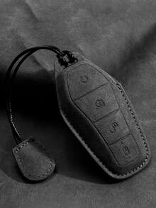 Applicable To BYD Car Key Cover, Suede Key Cover, Full Coverage Key Cover, Wear-Resistant Key Cover, Suitable For Seagull, Dolphin, EV, Song Pro, Yuan, Qin Plus, Tang DMI, New Men's Car Accessories - Suede - View 2