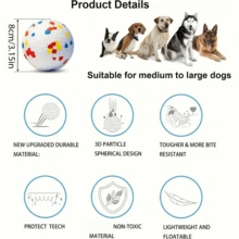 Indestructible Dog Chew Toy - Heavy Duty ETPU Rubber Dog Ball, Suitable For Dogs With Strong Bite, Durable Chew Toy, Suitable For All Dog Breeds, Floating And High Elasticity, Suitable For Fetch Games, Pet Dog Toy, Durable, Teeth Cleaning, Interactive Training Toy, Medium To Large Dogs, Boredom Relief, Pet Toy, Energy Consumption, Enhanced Interaction, Pet Supplies, Dog Toy, Chew Stick, Ball Throwing Toy, Suitable For Puppies And Adult Dogs, Strong And Tear-Resistant - Multicolor - View 4