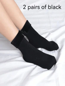 1/2/5 Pairs Unisex Winter Warm Socks - Thickened Warm Layer, Moisture-Wicking & Breathable, Mid-Calf Socks, Suitable For Skiing, Snowboarding, Hiking - Solid Color Design, Hand Washable/Dry Cleanable, Essential For Cold Weather, Winter Accessory, Warm Gear, Minimalist Sock Style, Comfortable Sock Style - Multicolor - View 12