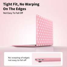 Transparent Polka Dot Hard Protective Case Compatible With Macbook, Suitable For MacBook Neo Air And Pro Models,Pink - View 3
