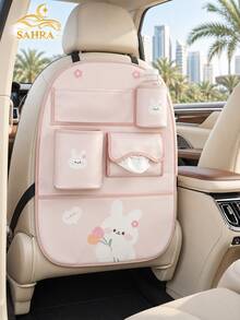SAHRA 1pc Cute Cartoon Car Seat Back Storage Bag, Multifunctional Car Trash Can, Creative Car Interior Storage, Car Seat Back Kick Mat, Vehicle Decoration - Multi-color - View 2