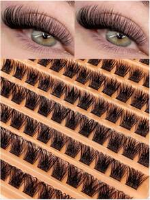 120pcs Reusable Natural Curly False Eyelash Clusters DIY Lash Extensions Fluffy Soft Comfortable - D - View 1