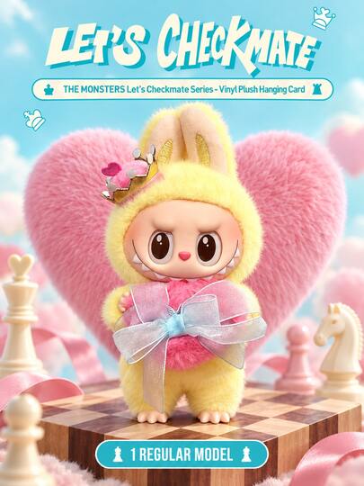 LABUBU THE MONSTERS Chess Adventure Series, Plush Doll Figure Ornament, Exquisite Theme Party Decoration, Labubu Fan Plush Doll, Cute Plush Labubu Collectible Ornament, Home And Bedroom Display Case Collectible Doll Ornament, Holiday Party Gift