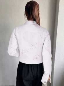 Women Denim Jackets & Coats - White - View 7