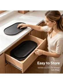 1 miếng thảm silicone cho máy pha cà phê, thảm mặt bàn cho máy ép trái cây, khay máy pha cà phê viền cao, thảm bảo vệ thiết bị nhà bếp, bảo vệ mặt bàn hiệu quả khỏi trầy xước, thảm bảo vệ mặt bàn bếp - Màu đặc - Xem 6