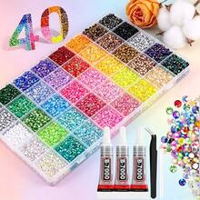 40pcs/28pcs/24pcs Colorful Resin Rhinestone Set, Jelly AB Flat Back Rhinestones, Handmade DIY Materials, Suitable For DIY Phone Cases, Clothing Rhinestone Decoration, Christmas Gifts, Multi-Color Rhinestone Material Pack - Sets - View 2