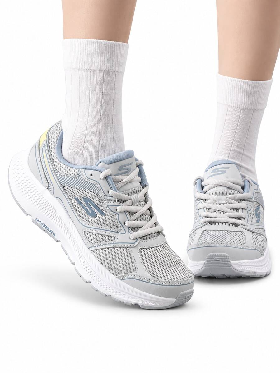 Skechers Women's GO RUN Series Mesh Non-Slip Cushioned Entry-Level Stable Running Shoes - Grey - View 1