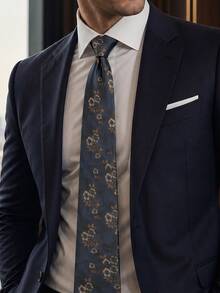 1pc Men's 7cm Floral High-Density Jacquard Tie - Multicolor - View 3