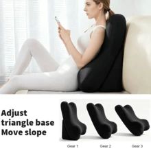 Reading Pillow For Bed Back Rest Lumbar With Support Arm Seat Cushion Lounger, Includes An Inflatable Neck Pillow - Black - View 3