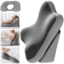 Adjustable & Detachable Ergonomic Memory Foam Wedge Pillow, Inclined Leg Support Cushion, Multi-Functional Backrest Pillow, Suitable For Bed, Sofa, Reading, Travel, Bedroom - Grey - View 2