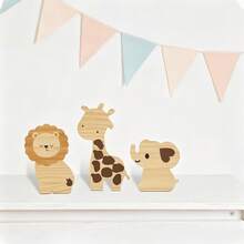 3pcs Decorative Set, Forest Animal Theme, Perfect For Jungle Theme Room Decor, Suitable For Bathroom And Bedroom Signs And Decorations - Multicolor - View 7