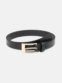 1pc/3pcs Solid Color Casual PU(Polyurethane) Women's Belt Suitable For Daily Use With Rectangular Buckle - A - View 4