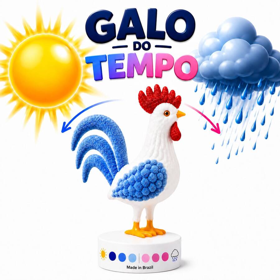 Galo Do Tempo Galinho Do Tempo Decoração | Chuva Ou Sol | Decoração