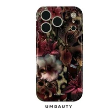 UMBAUTY 1 قطعة تصميم نمط زهري داكن، متوافق مع هاتف 18 Pro Max، يناسب Apple 18/17/16/15/14/13/12/11 Pro Max/Plus/Mini 17e، بطانية هاتف ناعم مطبوع عالي الدقة بتغطية كاملة، حماية الشاشة/العدسة المرتفعة، للجنسين، هدية مثالية للصديقة في عيد الهالوين وعيد الحب وعيد الفصح وموسم الزفاف وعيد الميلاد - متعدد الألوان - مشاهدة 6