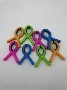 8 Large Beach Clips And Colorful Clips, Keep Towels Clean And Dry, Suitable For Pool, Boat, Cruise, Outdoor Patio And Yard Towel Fastening, Durable Waterproof, Non-Slip Handle, Quick And Easy Grip - Multicolor - View 10