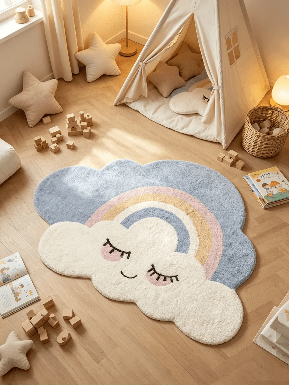1 pièce Tapis de zone en fausse laine nœud-en-ciel vibrant, tapis de décoration de Noël en peluche doux, convient pour la décoration de la chambre ou du salon, lavable, design rayé coloré, tapis de salon, décoration de chambre, décoration de pièce, petit tapis, tapis en peluche, tapis épaissi, tapis épais, tapis en laine, tapis épaissi, tapis moelleux, tapis d'automne/hiver, épaissi/peluche