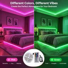 Multi-Color RGB LED Tape Light, 44 Keys Remote Controller, USB Powered, Self-Adhesive Cuttable Strip, Ideal For Halloween, New Year, Bar & Room Ambient Lighting - 44KEY 3535 - View 7
