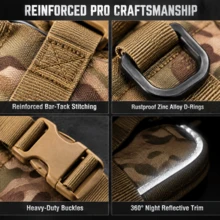 Tactical Dog Harness Anti-Pull Pet Vest, Heavy Duty K9 Harness With Easy-Control Handle, Breathable Military Dog Vest, Reflective Adjustable Training Harness, Suitable For Medium And Large Dogs - Multicolor - View 9