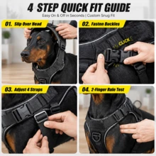 Tactical Dog Harness Anti-Pull Pet Vest, Heavy Duty K9 Harness With Easy-Control Handle, Breathable Military Dog Vest, Reflective Adjustable Training Harness, Suitable For Medium And Large Dogs - Multicolor - View 11