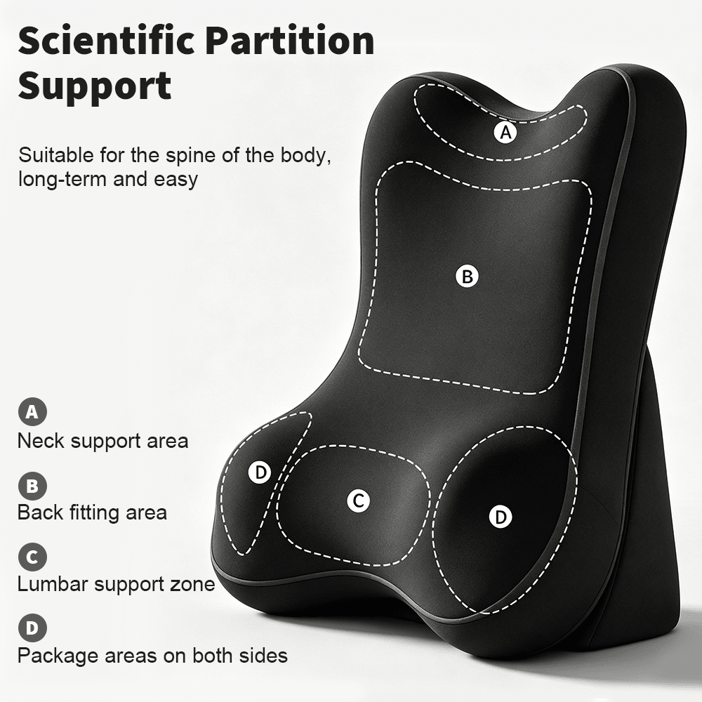 Reading Pillow For Bed Back Rest Lumbar With Support Arm Seat Cushion Lounger, Includes An Inflatable Neck Pillow - Black - View 4