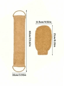 Natural Sisal Exfoliating Bath Towel And Bath Mitt Set, Dual-Loop Back Scrubbing Strap, Shower Body Exfoliation Deep Cleansing, Autumn, Halloween, Christmas - Multicolor - View 6