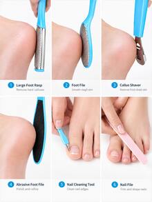 8Pcs/1Pc Foot Care Pedicure Set, Stainless Steel Foot File, Callus Remover And Foot File Set, Dead Skin And Hard Skin Remover, Pedicure Tools Nail Care, Suitable For Cracked Heels, Home Salon SPA Pedicure - Multicolor - View 2