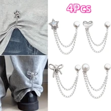 2/4/6/8/10Pcs Multi-Functional Clothing Clips, Suitable For Hemming, Metal Star, Heart, Bow Shirt, Pants, Clasp, Decoration, Long Jeans Leg Cuff Button Chain Magnetic Buckle, Clothing Accessories - Multicolor - View 34