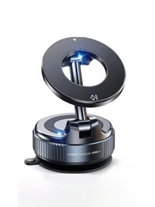 多功能 360° 3 軸折疊 MagSafe 車用手機支架，真空磁吸底座，支援導航，相容所有 MagSafe 設備，鋅合金材質，多角度可調，輕巧折疊設計，不損車內裝 - A - 查看 7